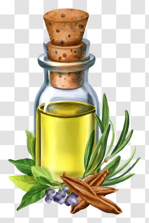 Essential Oils - Essential Oil Bottle With Herbs Transparent PNG