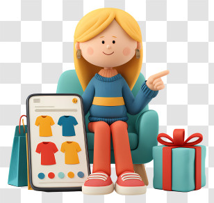 Online Clothing Store - Cozy Online Shopping Illustration Transparent PNG