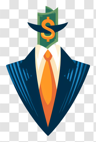 Broker Symbol - Money Suit With Dollar Sign And Tie Transparent PNG