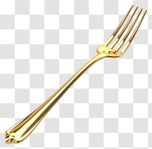 Gold Fork - Golden Fork For Elegant Dining Transparent PNG
