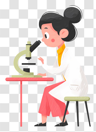 Scientist Working With Microscope - Scientist With Microscope In Lab Transparent PNG