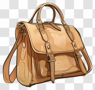 Handbag - Brown Leather Handbag Transparent PNG