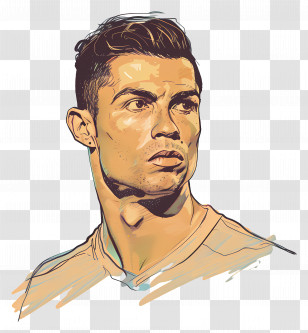 Cristiano Ronaldo - Illustrated Portrait Of A Man Transparent PNG