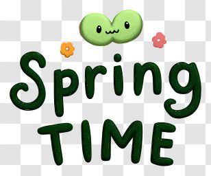 Logo Word Spring Time - Spring TIME Cute Lettering Transparent PNG