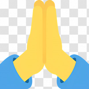Folded Hands Emoji - Yellow Praying Hands Emoji Transparent PNG