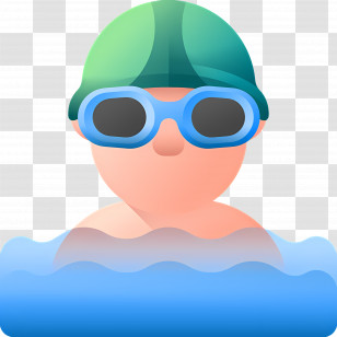 Swimming Pool - Swimmer With Goggles In Water Transparent PNG