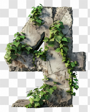 Number 4 - Number 4 Covered In Ivy Transparent PNG