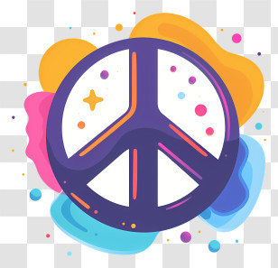 Peace Sign - Colorful Peace Symbol Illustration Transparent PNG