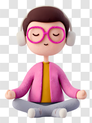 Calm Mind - Meditating Animated Person Transparent PNG