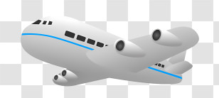Airplane - Minimal Airplane Icon In White And Blue Design Transparent PNG