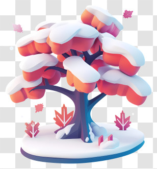 3d Winter Tree - Snow-Covered Tree In Winter Transparent PNG