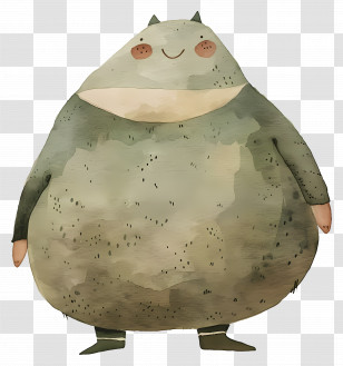 Obesity - Cute Green Creature Illustration Transparent PNG
