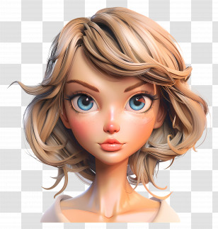 Taylor Swift - Blonde Girl With Big Eyes And Short Hair Transparent PNG