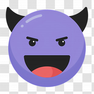 Emoji Devil - Mischievous Purple Devil Emoji Transparent PNG