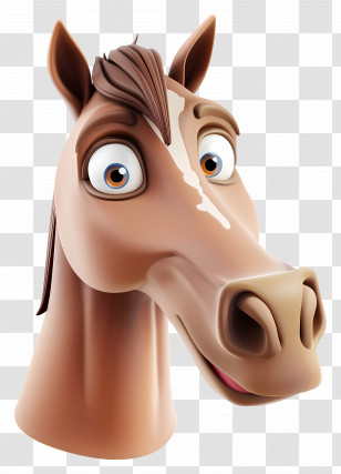 Cartoon Horse Head - Friendly Cartoon Horse Head Illustration Transparent PNG