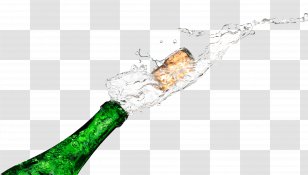 Champagne Wine Soft Drink Bottle - Glass - Popping Transparent Transparent PNG