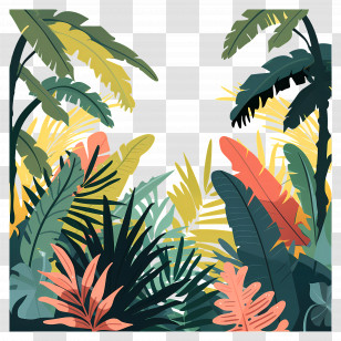 Jungle - Exotic Greenery Of Tropical Plants Transparent PNG