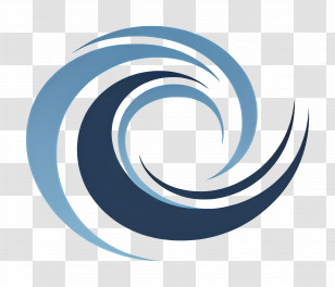 Water Swirl - Minimalist Abstract Wave Logo Design Transparent PNG