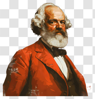 Karl Marx - Vintage Man Portrait Transparent PNG