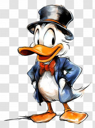 Donald Duck - Formally Dressed Cartoon Duck Transparent PNG