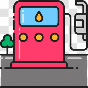 Gas Station - Colorful Gas Pump Transparent PNG