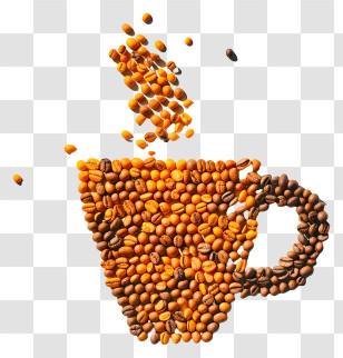 Coffee Beans Cup - Coffee Cup Made Of Beans Transparent PNG