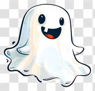 Ghost - Smiling Ghost Cartoon For Halloween Transparent PNG