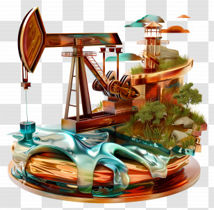 Petroleum - Oil Rig And Industrial Landscape Transparent PNG