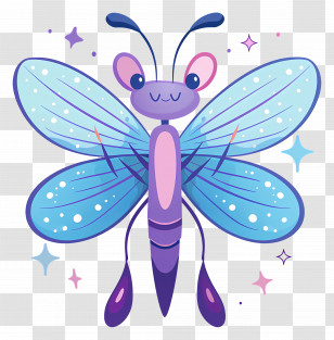 Firefly Fairy - Colorful And Cute Butterfly Cartoon Illustration Transparent PNG