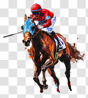 Kentucky Derby - Dynamic Horse Racing Illustration Transparent PNG