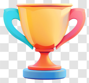 Winner Cup - Colorful Trophy For Achievement Transparent PNG