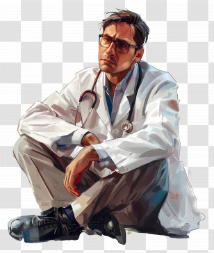 Doctor - Doctor Sitting Transparent PNG