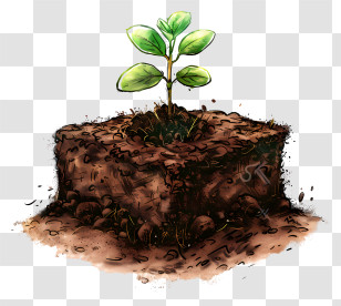 Soil - Small Green Plant Sprouting From Rich Soil Transparent PNG