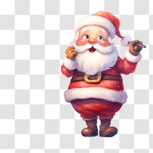 Santa And Gift - Jolly Cartoon Santa Claus Illustration Transparent PNG