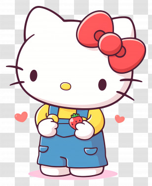 Hello Kitty With Strawberry - Hello Kitty Holding A Strawberry Transparent PNG