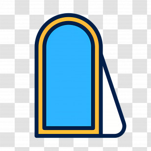 Beauty Mirror - Blue And Yellow Framed Mirror Transparent PNG