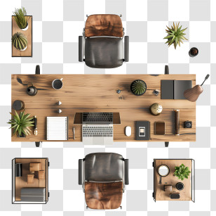 Office Desk - Top View Of Organized Office Desk Transparent PNG
