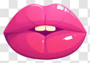 Pink Lips - Glossy Pink Lips Transparent PNG