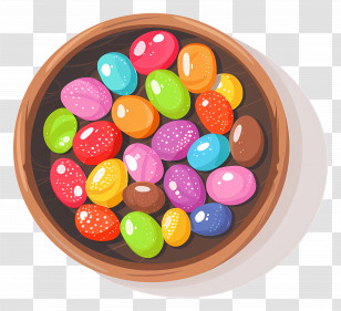 Jelly Beans - Bowl Of Colorful Candies Transparent PNG