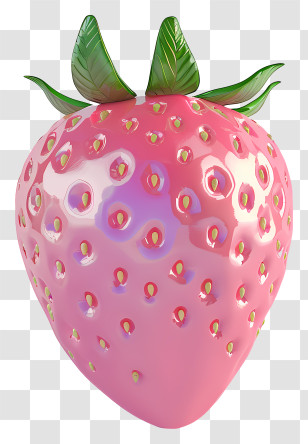 Strawberry - Pink 3D Strawberry Fruit Illustration Transparent PNG