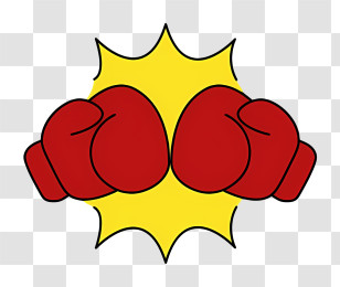 Boxing Gloves Cartoon - Red Boxing Gloves Punching Transparent PNG