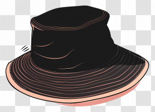 Bucket Hat - Stylish Black Hat Transparent PNG