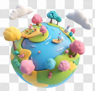 Cartoon Earth - Miniature Fantasy World Transparent PNG