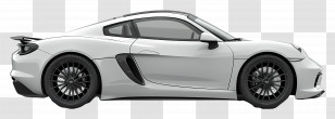 Sports Car Side View - Sleek White Sports Car Transparent PNG