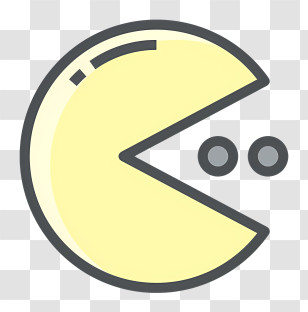 Pacman Logo - Yellow Pac-Man With Two Dots Transparent PNG
