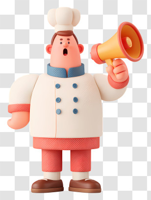 Chef With A Megaphone - Chef Announcing With Megaphone Transparent PNG