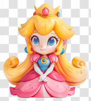 Princess Peach - Charming Cartoon Princess In Pink Outfit Transparent PNG
