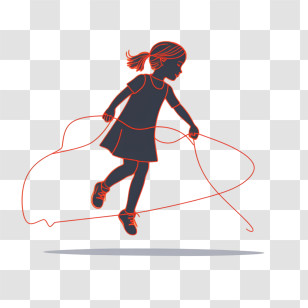 One Line Girl
 - Girl Skipping Rope Illustration Transparent PNG