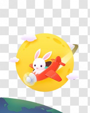 European Rabbit Leporids Yellow - Easter Egg - Hand-painted Transparent PNG