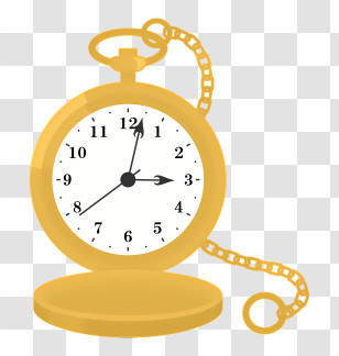 Clipart - Illustration Of A Gold Pocket Watch Transparent PNG